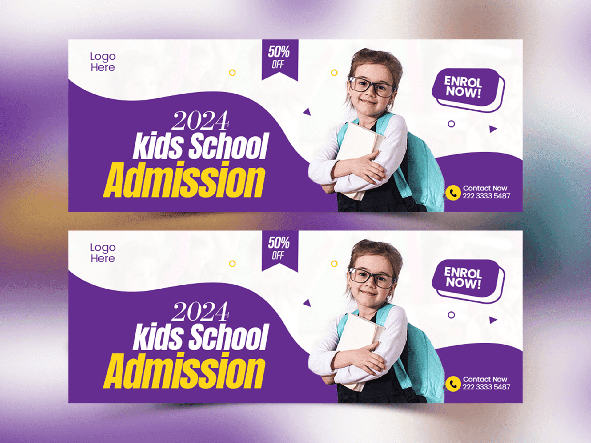 Kids School Facebook Cover - Facebook design example