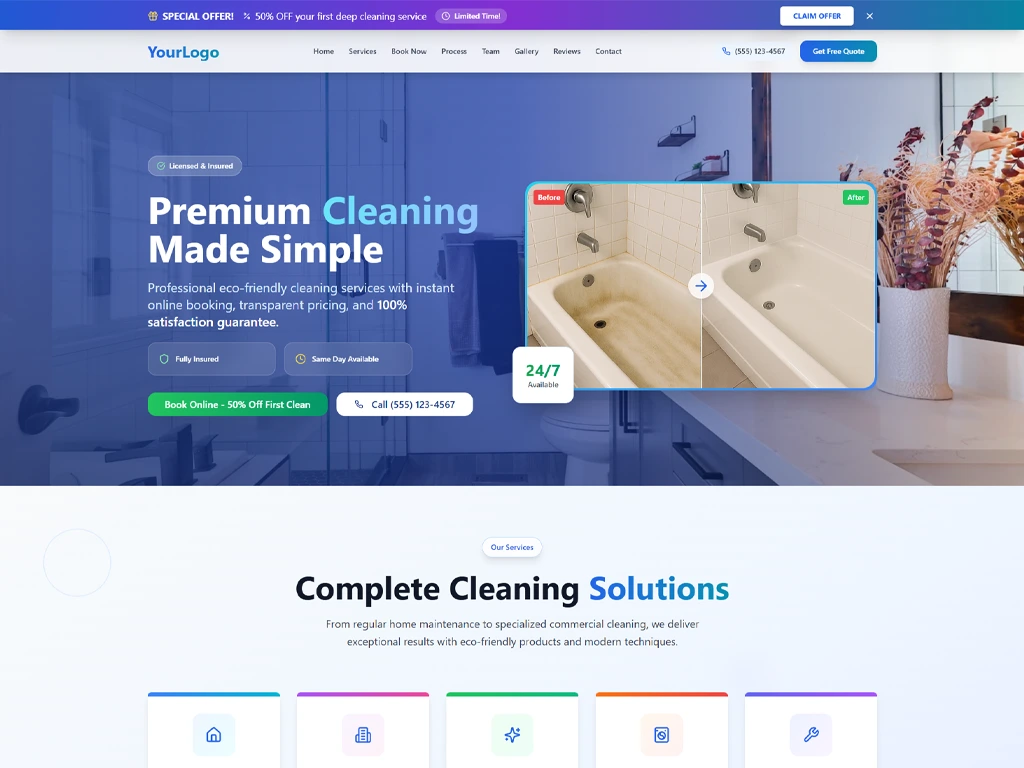 Cleaning website example 1
